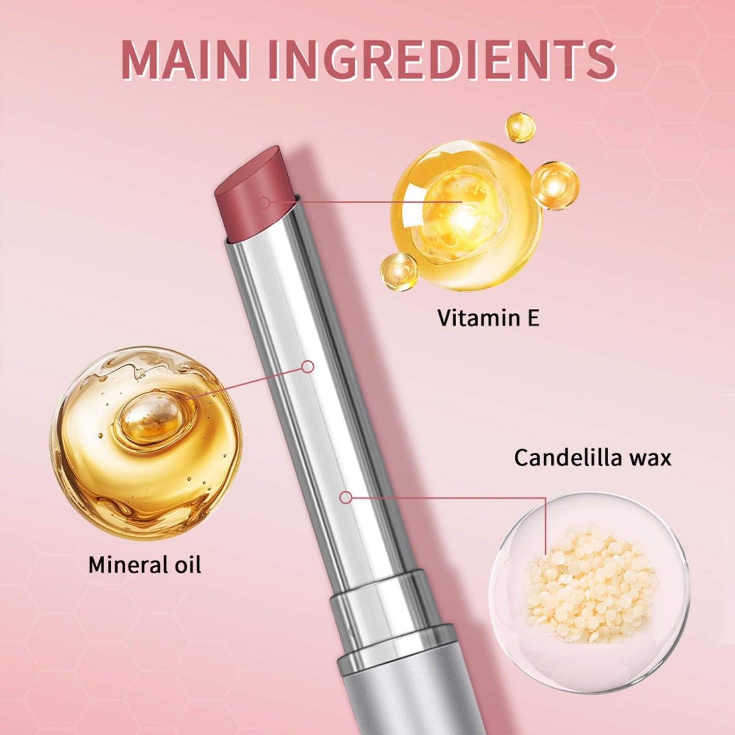 Mrettick 2PCS Honey Lipstick Tinted Lip Balm in Black and Pink，Sheer Hydrating Lipstick for All Skin Tones - Moisturizing Lip Color - Natural Glossy Finish
