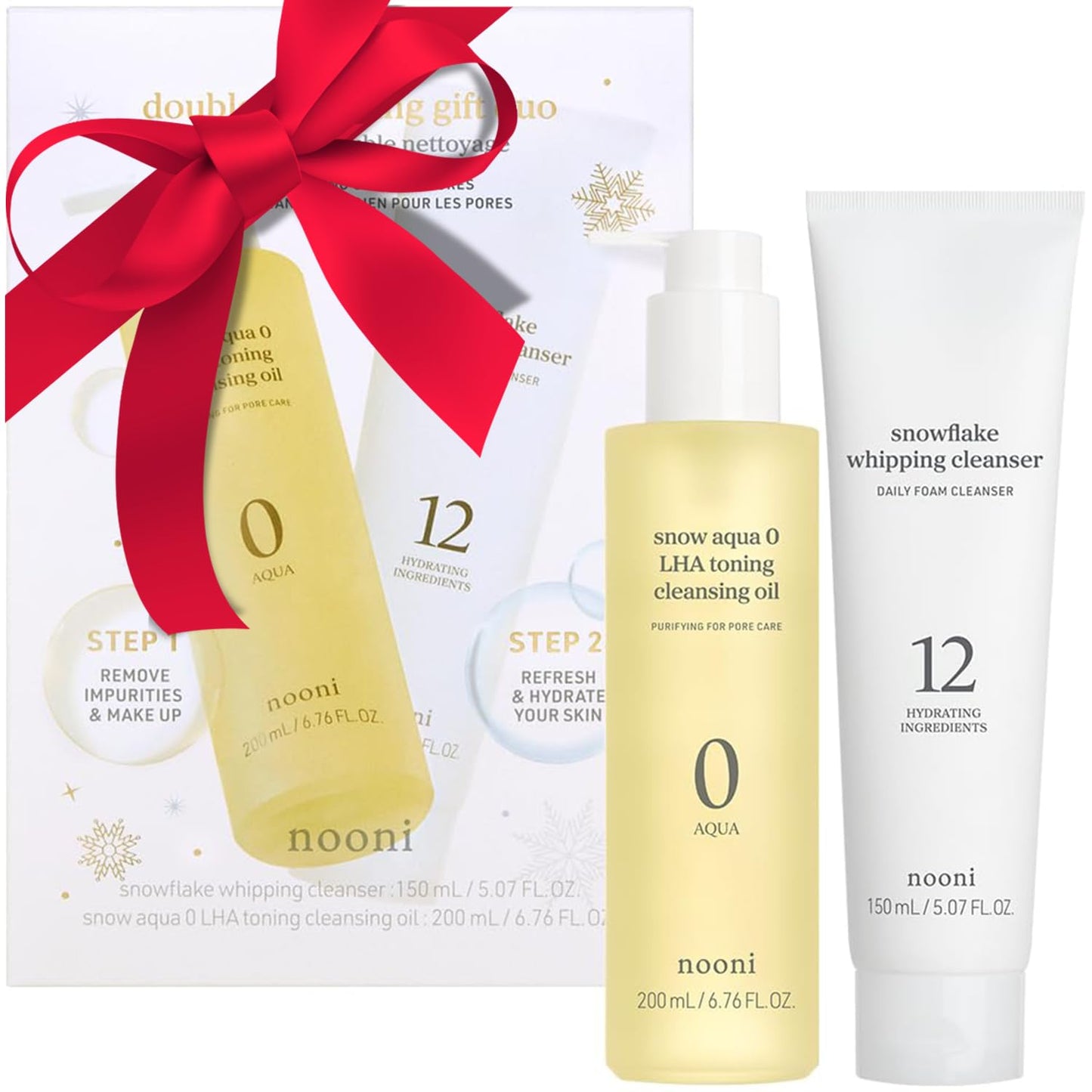Korean Cleansing Oil - NOONI Snow Aqua Rice Ceramide Makeup Remover | Gentle Facial Cleanser, 6.76 Fl Oz