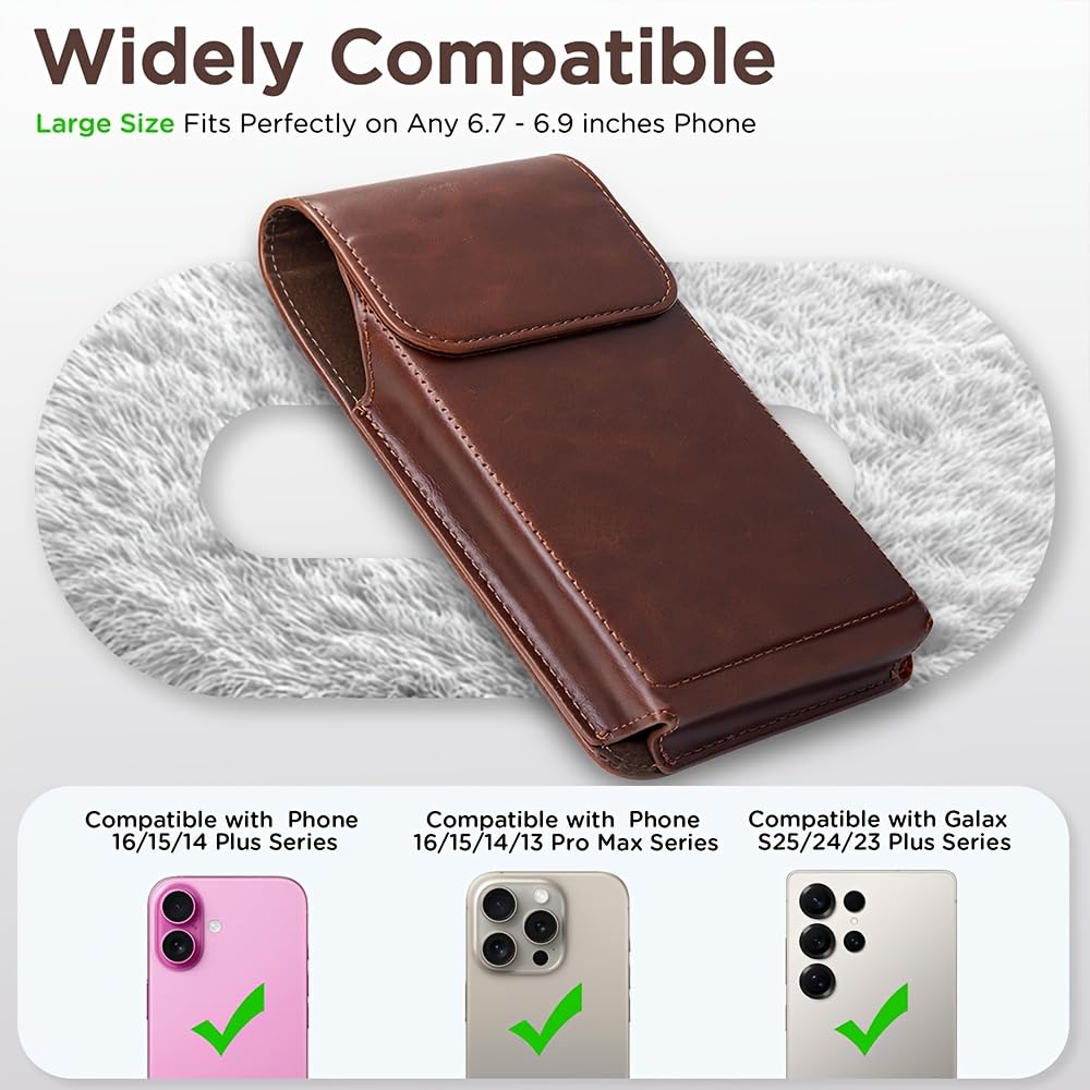 1pc Men's Waist Clip Phone Case - Durable, Lightweight, and Versatile Wallet Pouch for Secure Phone Storage, Brown, with Adjustable Shoulder Strap (Brown)