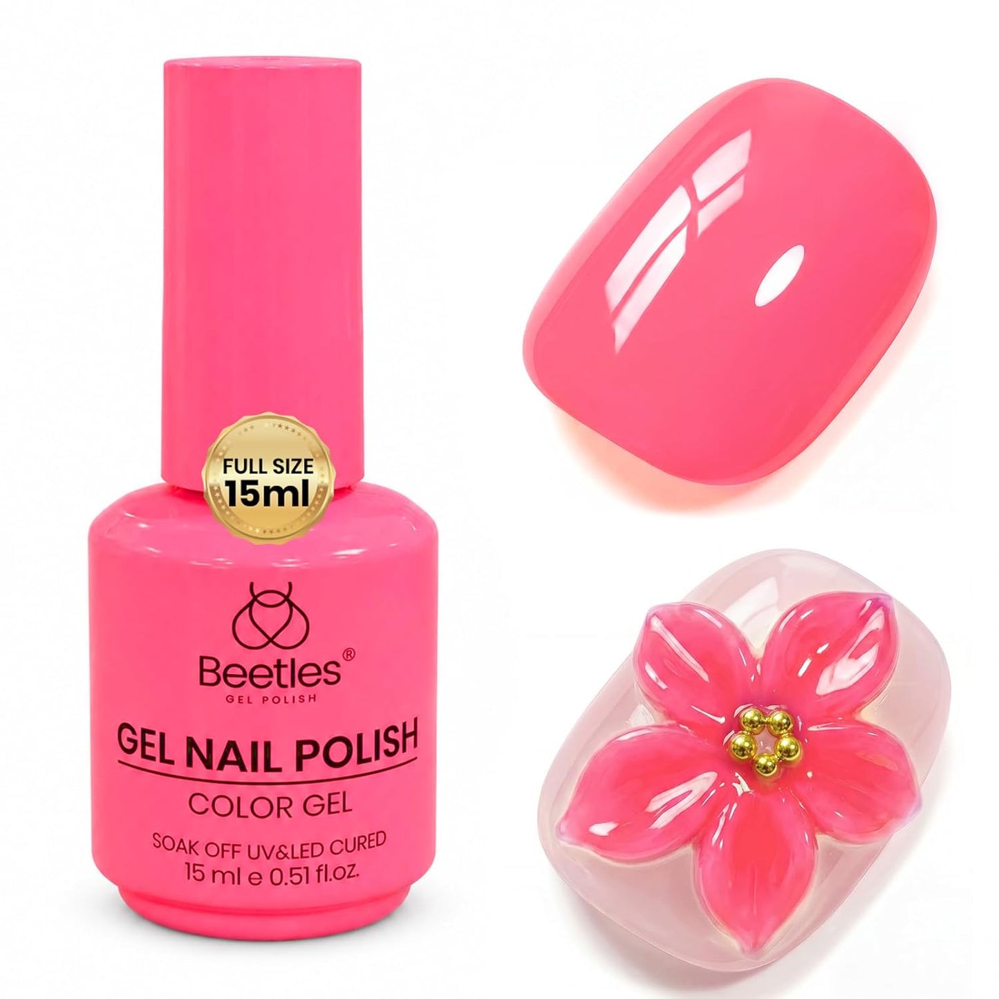 Beetles Purple Gel Polish - Lilac Light Purple Nail Color | 15ml Soak Off UV LED Gel for Summer Manicure