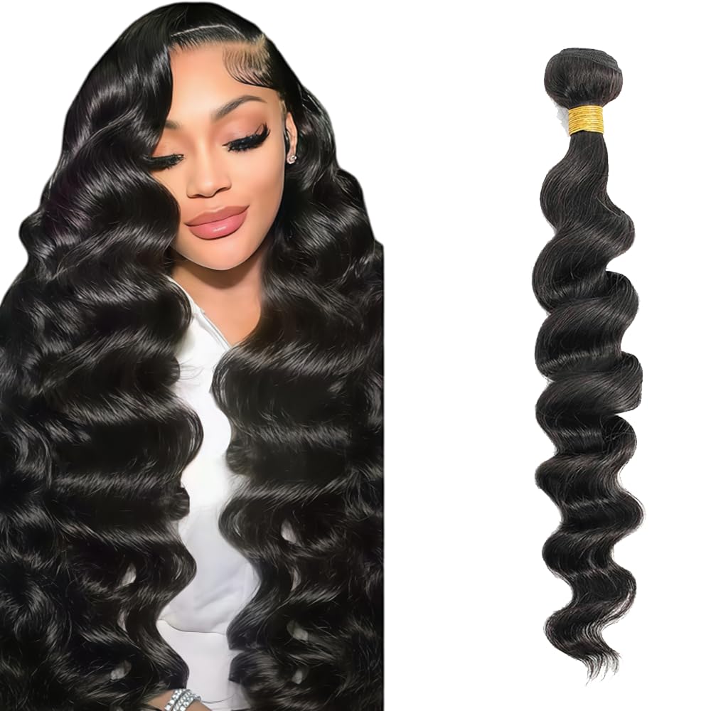 Loose Wave Bundles Human Hair 20 inch #1B Human Hair Bundle Natural Black Bundle 50g