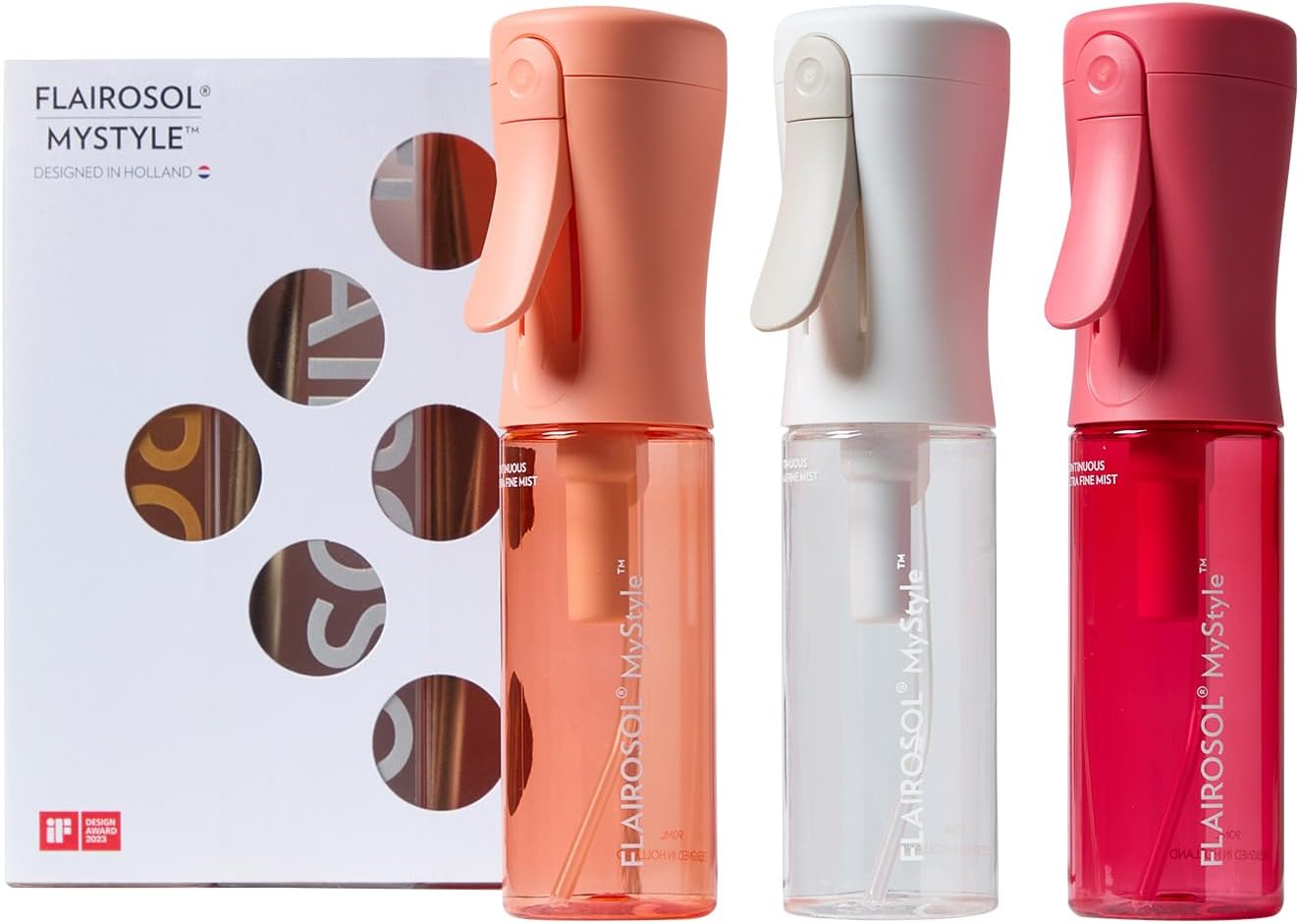 MyStyle Spray Bottle for Hair - Ultra Fine Continuous Mist for Face & Hairstyling | 3.04oz / 90ml, White