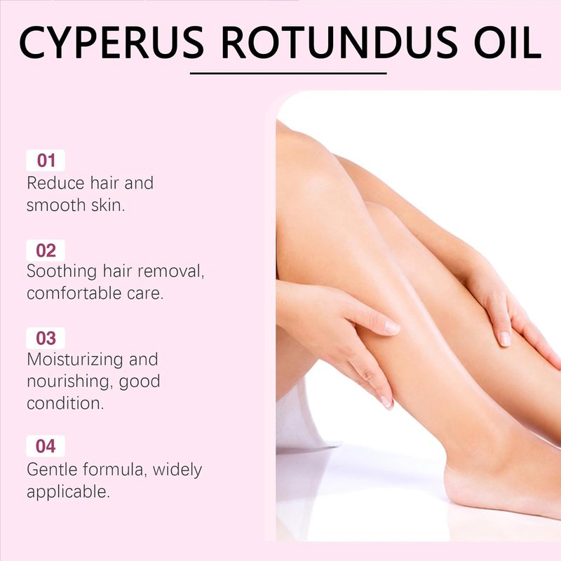 Natural Cyperus Rotundus Oil - Hair Removal & Growth Reduction | 2 Fl Oz Each, Pure Plant Extract for All Skin Types