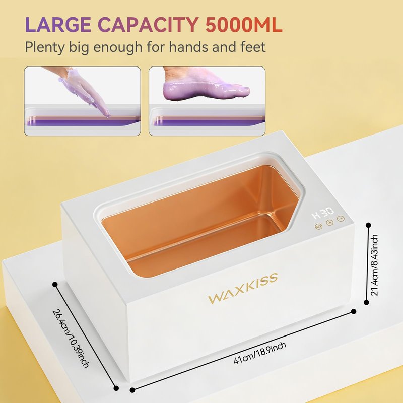 Fully Intelligent Paraffin Wax Machine 5000ml with Lavender Wax Refills, Paraffin Bath Warmer for Professional Spa & Arthritis Treatment at Home