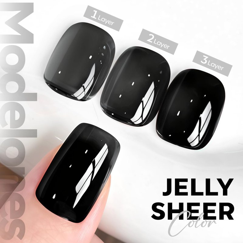 Modelones Jelly Gel Nail Polish - Black Sheer Translucent Soak Off | 15 ML
