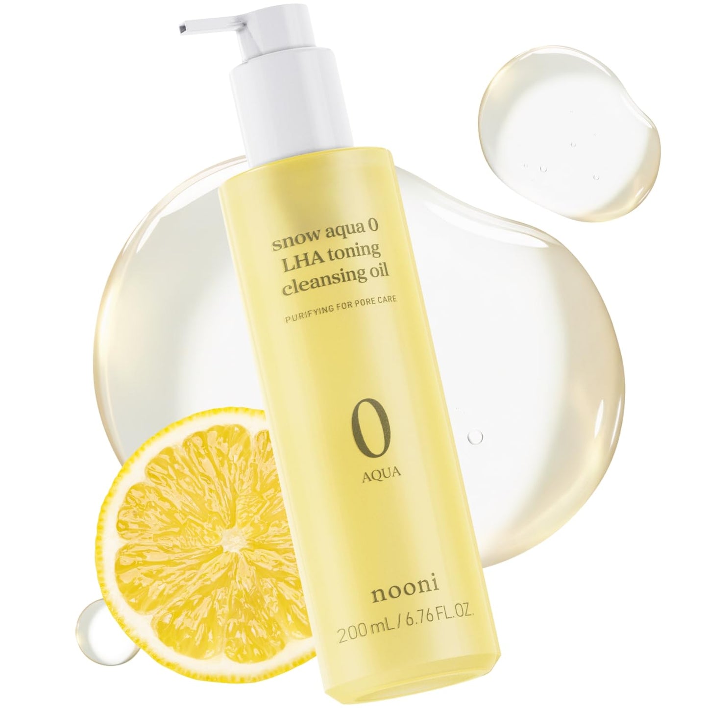 Korean Cleansing Oil - NOONI Snow Aqua Rice Ceramide Makeup Remover | Gentle Facial Cleanser, 6.76 Fl Oz