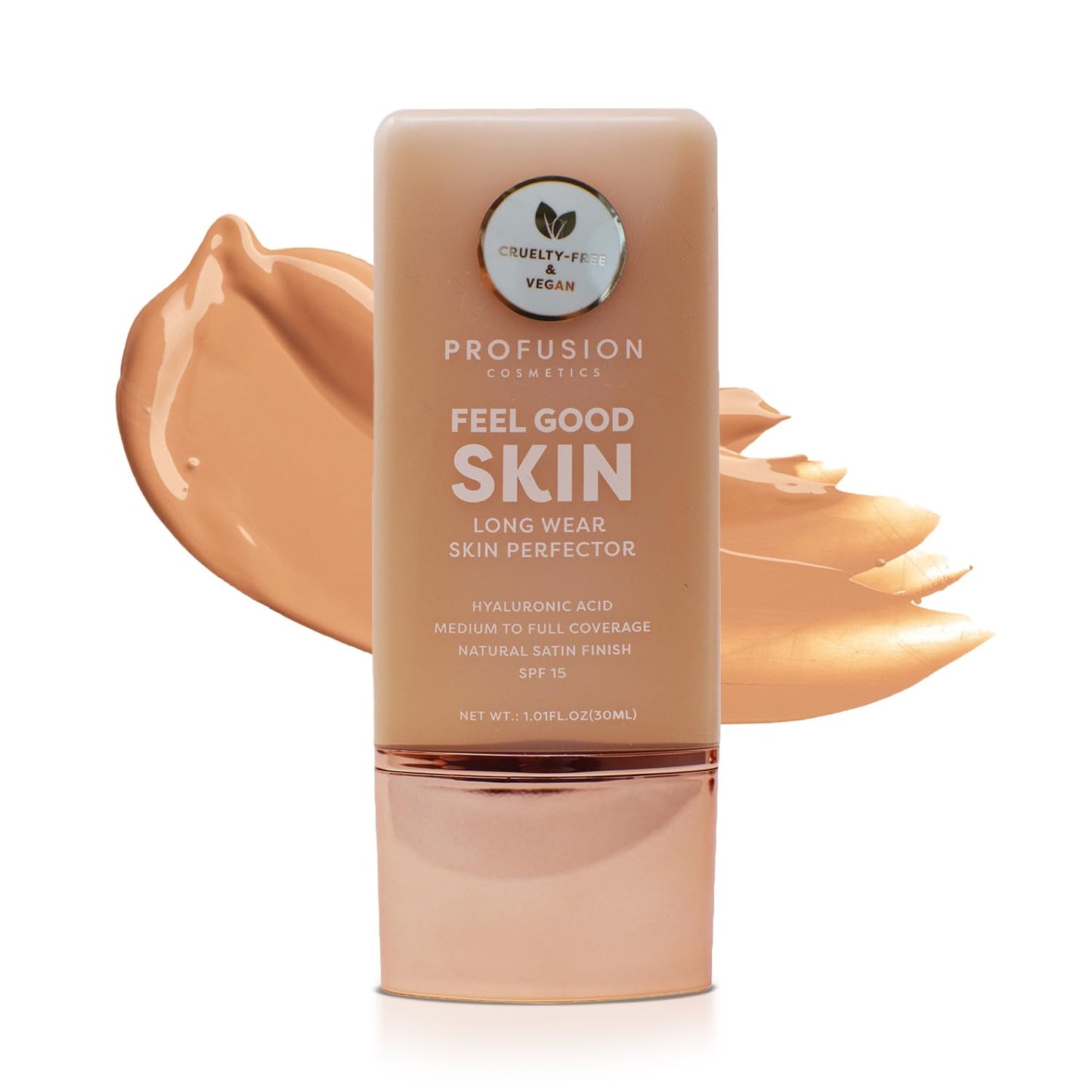 Profusion Cosmetics Lightweight Liquid Foundation - Flawless Radiance, Breathable Vegan Makeup for Uneven Skin Tone | Deep 1