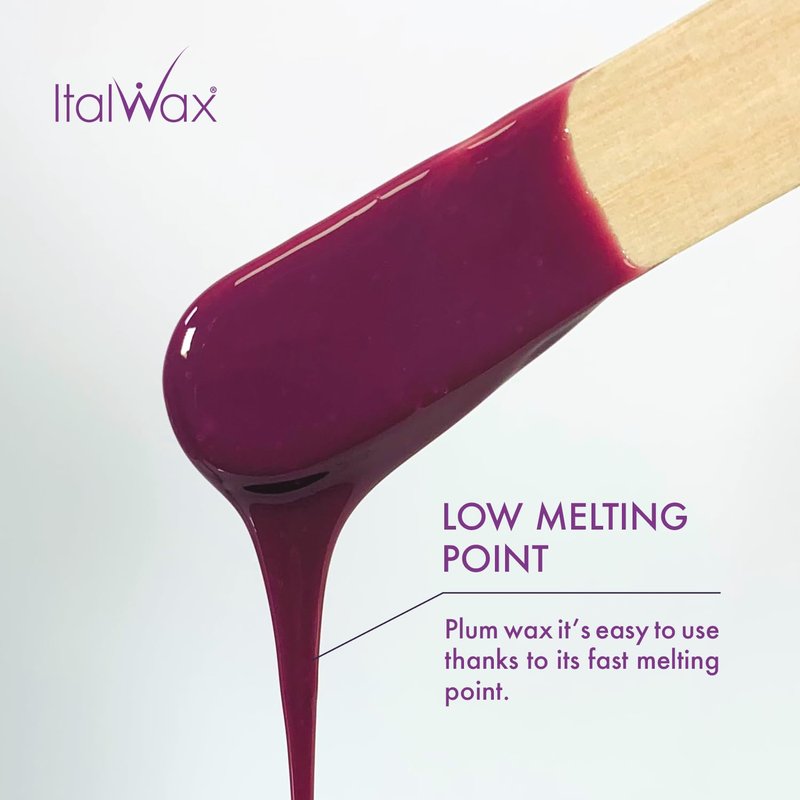 Italwax Classic Line Plum Hard Wax Beads 2.2 lb (1 kg) – Long Setting Stripless Wax for Beginners & Large Areas – Made in Italy