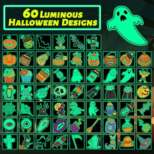 Winthrop 120 Pcs Glow in the Dark Halloween Temporary Tattoos for Kids - Spooky & Cute Designs