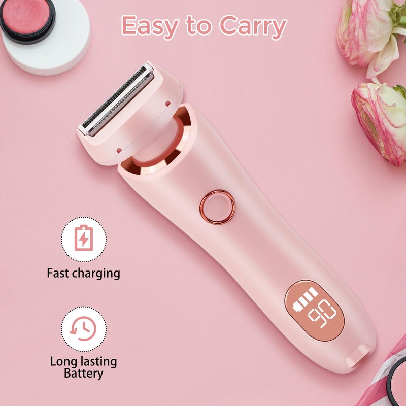 Wslfokida Electric Shaver for Women, 2-in-1 Painless Foil Razor with 3D Floating Heads, Wet & Dry Waterproof Shaving for Bikini, Legs & Underarms, USB Rechargeable & Travel Friendly