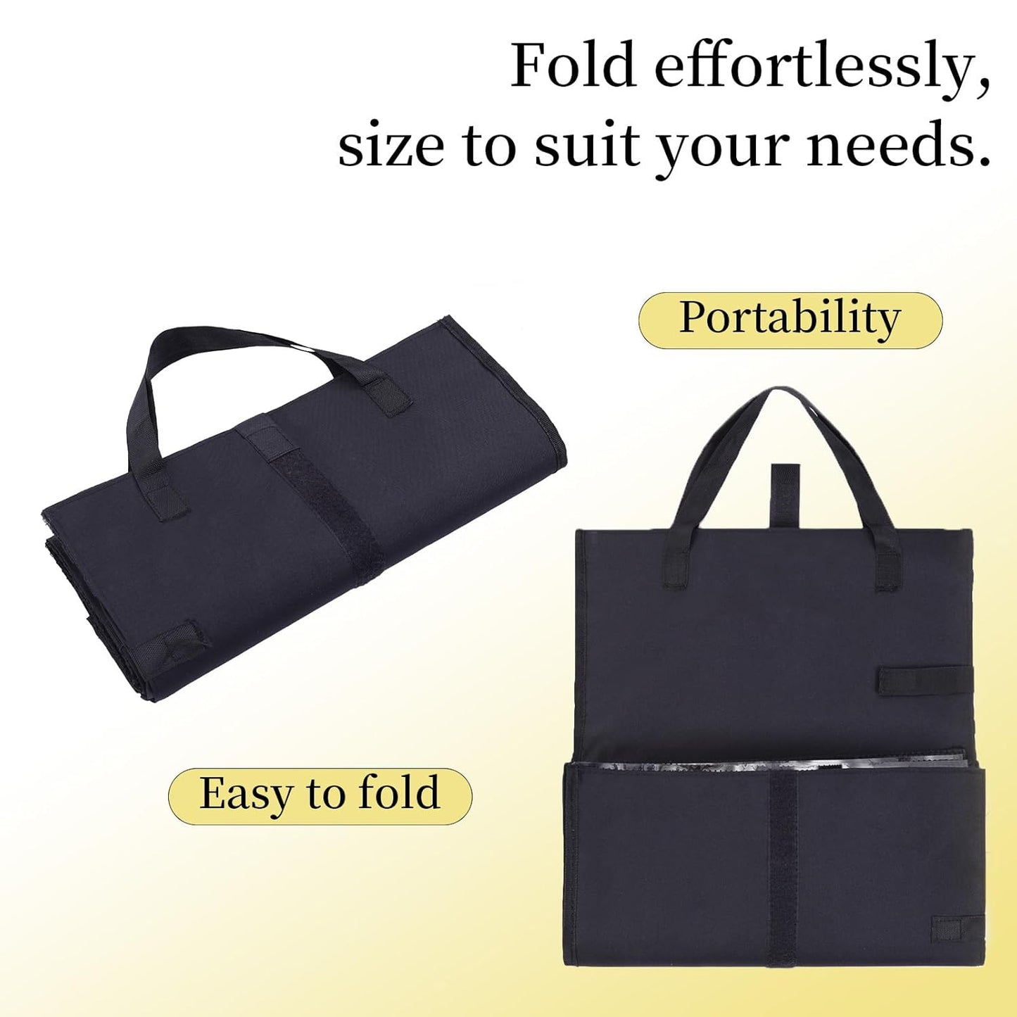 Travel-Friendly Halo Hair Extensions Holder Bag - Lightweight PVC Storage for Multiple Hairpieces | Portable & Easy Fold (Black)