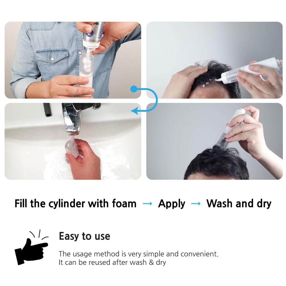INVENEED Minoxidil Foam Applicator - Targeted Scalp Dispenser for Hair Loss - Patented Tech (KR/US) - Mess-Free, Reusable Tool (Foam Not Included)