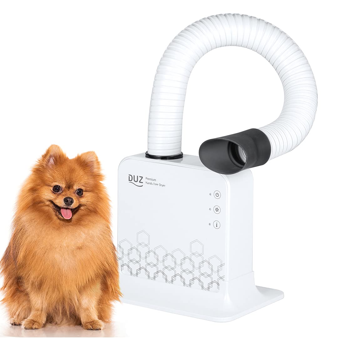 DUZ V2 Super Quiet Hands-Free Pet Dryer: Low-Noise Dog Dryer for Grooming, Reduces Labor & Stress, Ideal for Small Dogs and Cats, 1-Year Warranty