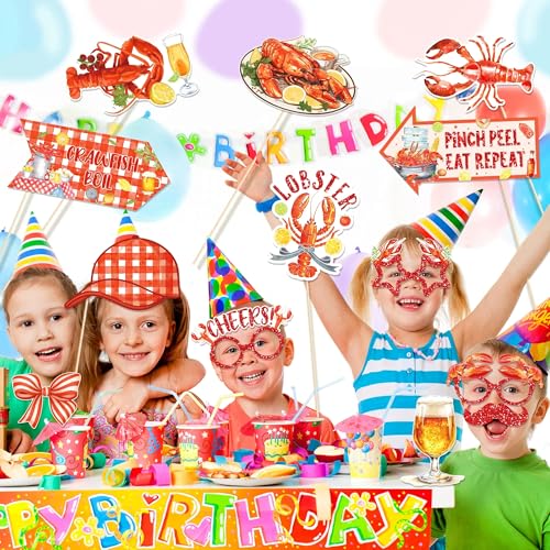 25Pcs Lobster Theme Photo Booth Props for Parties
