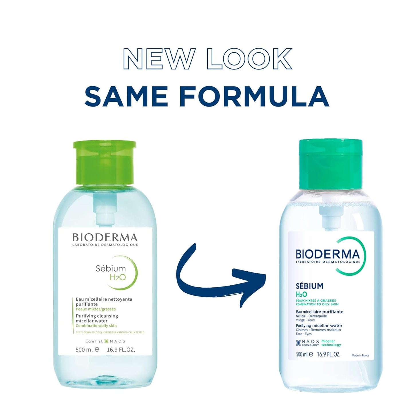 Bioderma Sébium H2O Micellar Water - Facial Cleanser & Makeup Remover for Oily Skin | 500ml