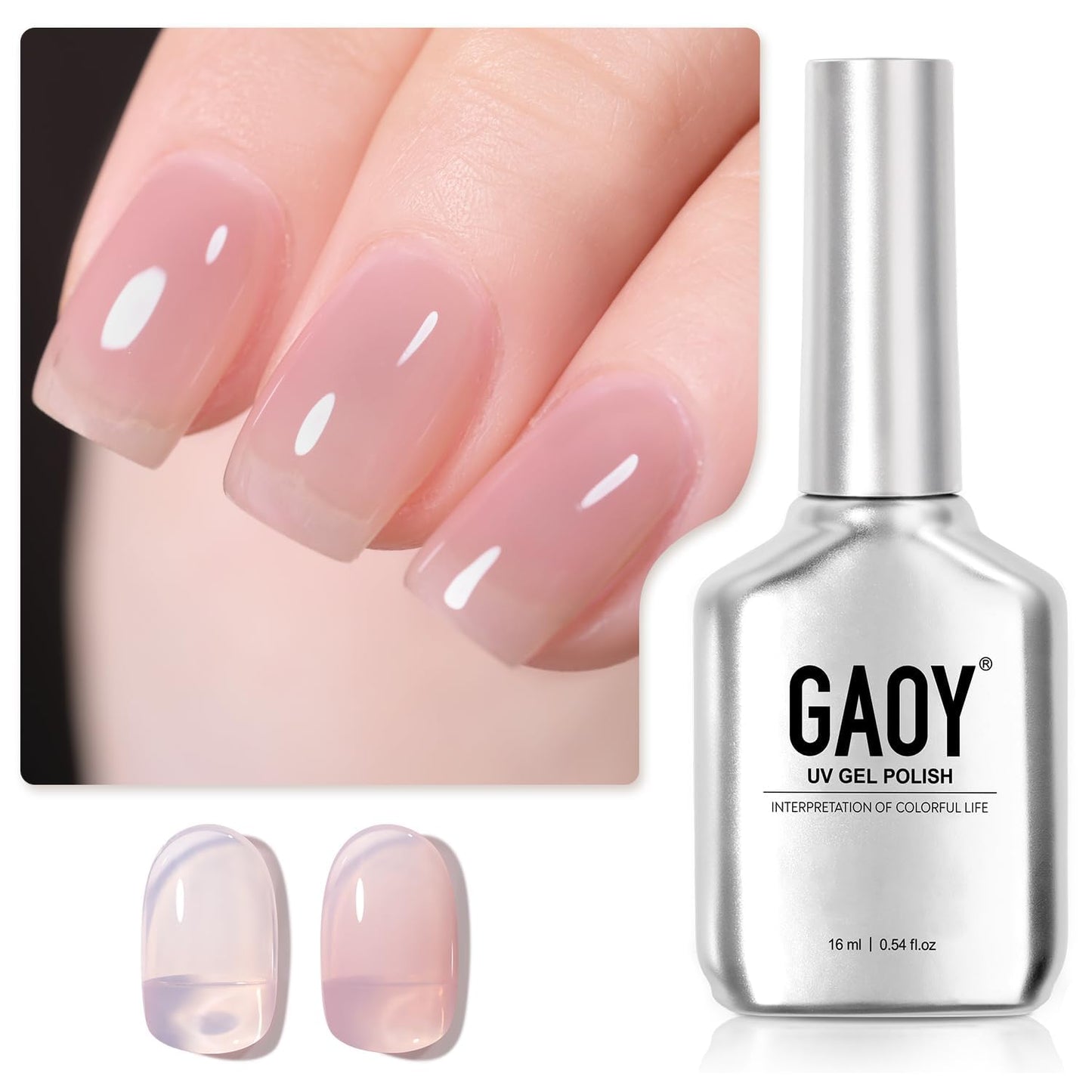 Pastel Gel Nail Polish - 16ml Pink Soak Off UV Light Cure Gel for Spring Summer | Macaron Baby Pink