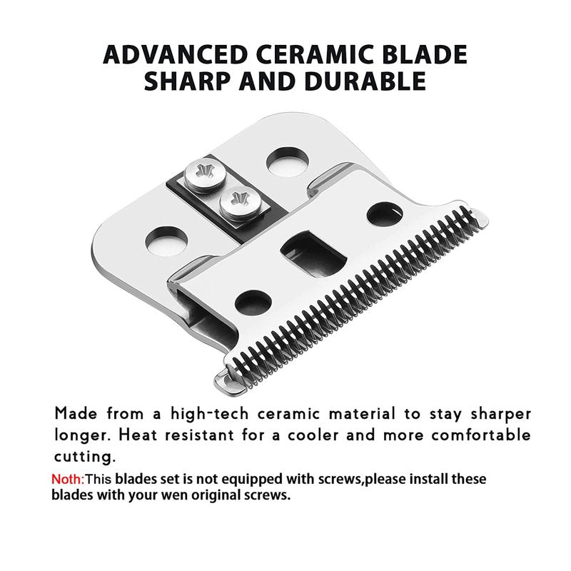 3 Pack T Outliner Replacement Blade Compatible with Andis GTX/GTO Trimmer, Hair Clipper T Blade (Silver Steel + Silver Steel)