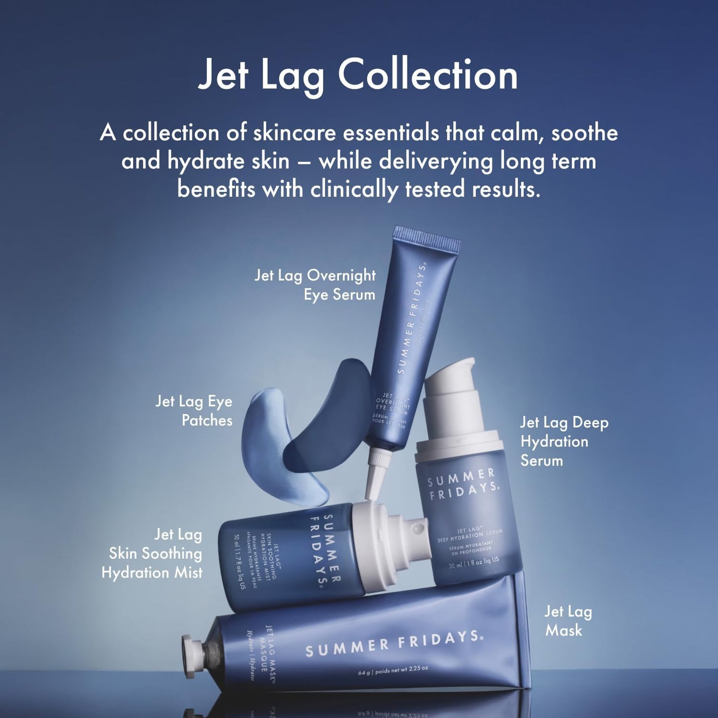 Jet Lag Mask Mini - Hydrating Face Moisturizer & Mask | Enriched with Hyaluronic Acid & Antioxidants (1 Oz)