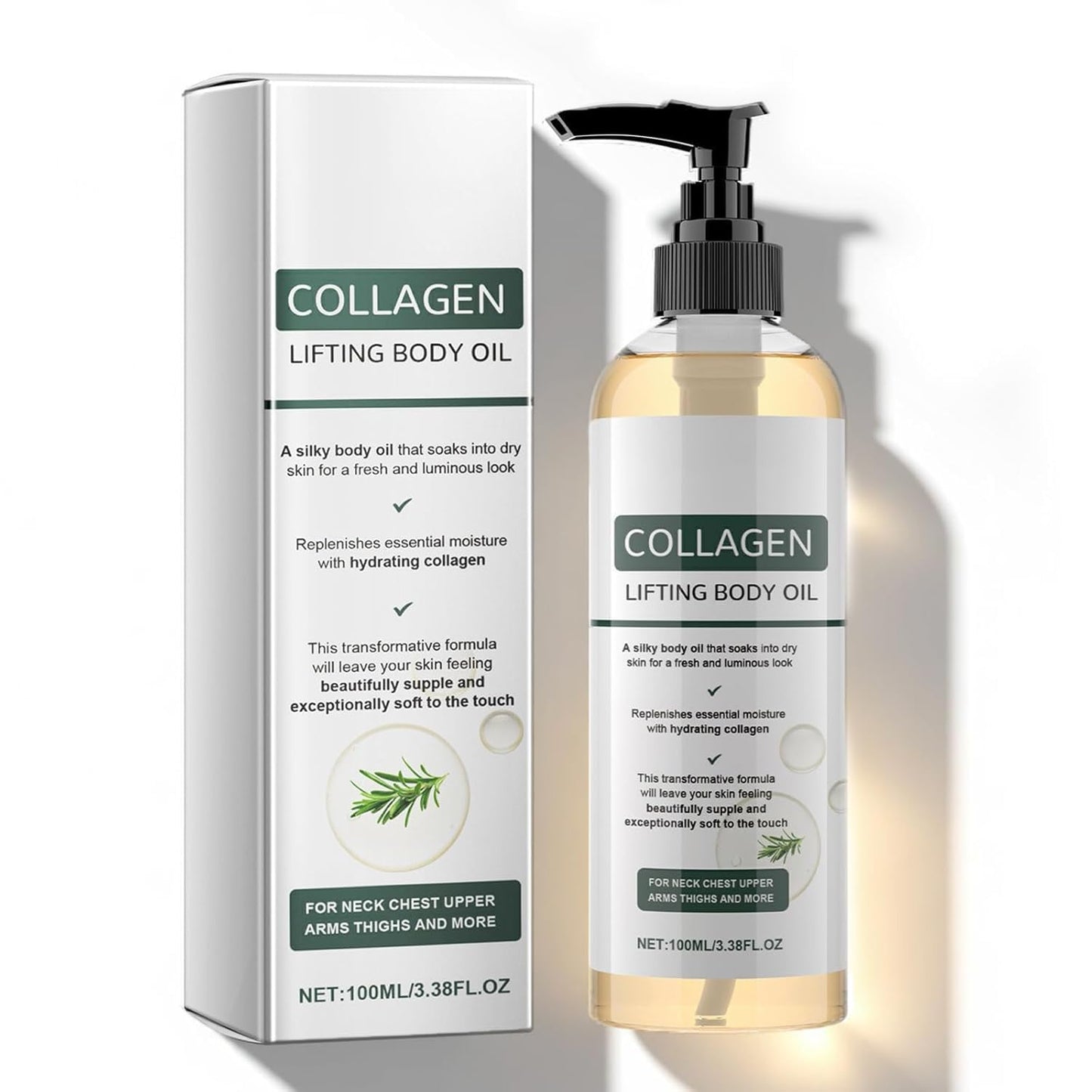 Collagen Lifting Body Oil - Hydrating Anti-Aging Moisturizer for All Skin Types | 3.8 Fl Oz