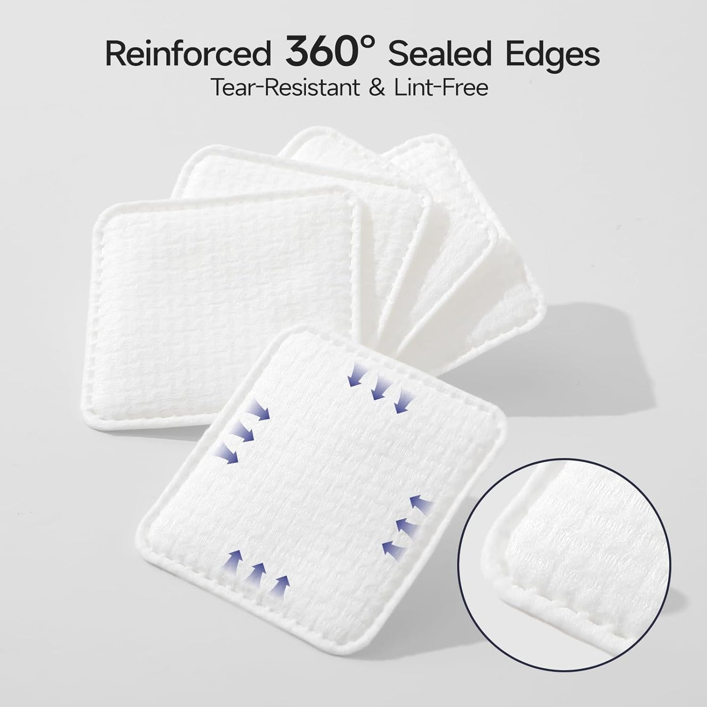 Triple-Layer Cotton Facial Pads - Textured Exfoliating & Ultra-Soft | Lint-Free, Gentle for All Skin Types - 1 Pack
