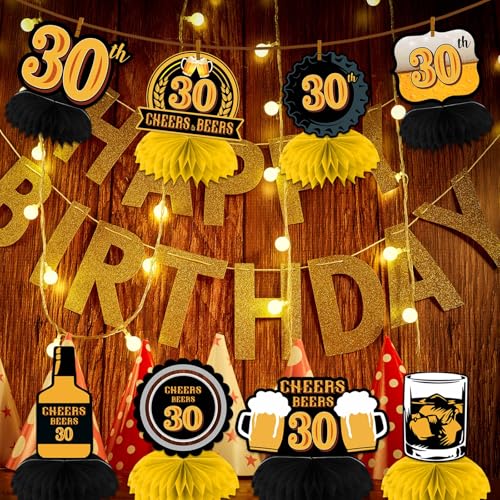 30th Birthday Honeycomb Centerpieces - Oktoberfest Theme Decorations