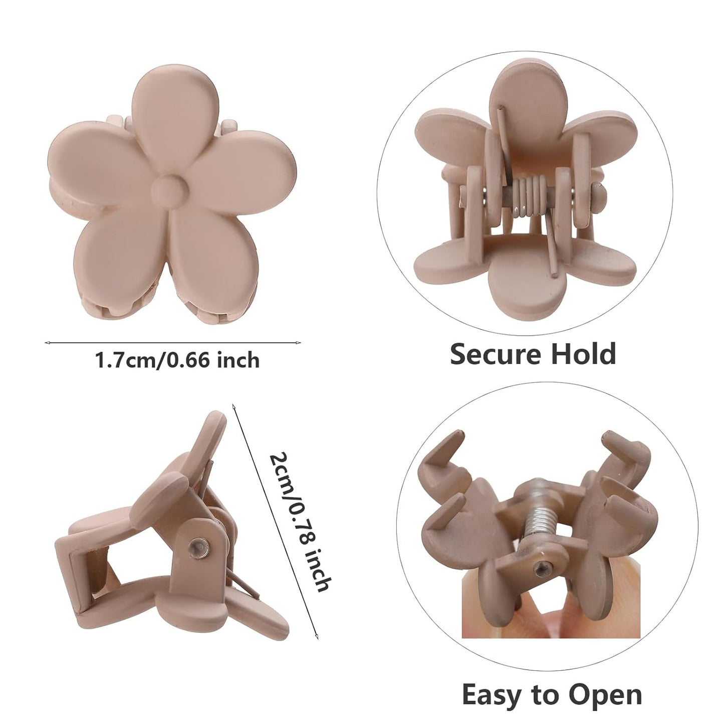 Mini Flower Hair Clips - 100 Pcs Colorful Tiny Claw Clips for Girls & Women | Cute Matte Hair Accessories