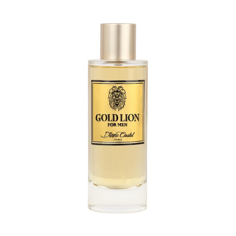 Diane Castel Gold Lion - Cologne for Men - Elegant Mens Cologne - Flamboyant Allure of Mandarin, Cardamom, Cedarwood, and Musk Notes - 3.3 oz