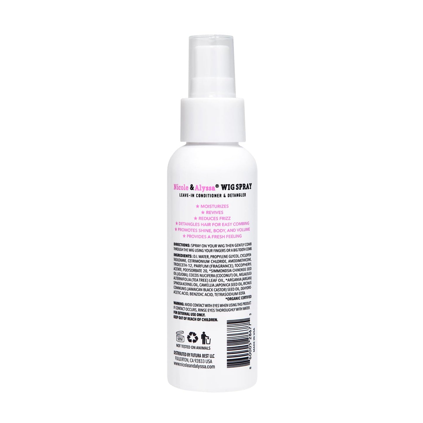 Wig Spray for Synthetic Hair - Leave-In Conditioner & Detangler | Travel Size (Pack of 1)