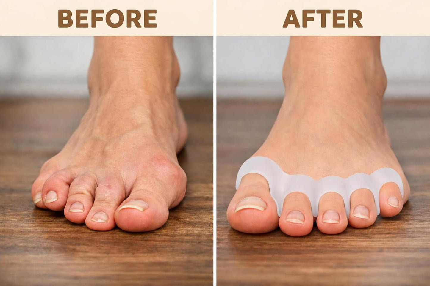 Toe Spacers & Separators for Hammertoe Relief - Latex-Free Rubber | Two Pairs in Stylish Wooden Box