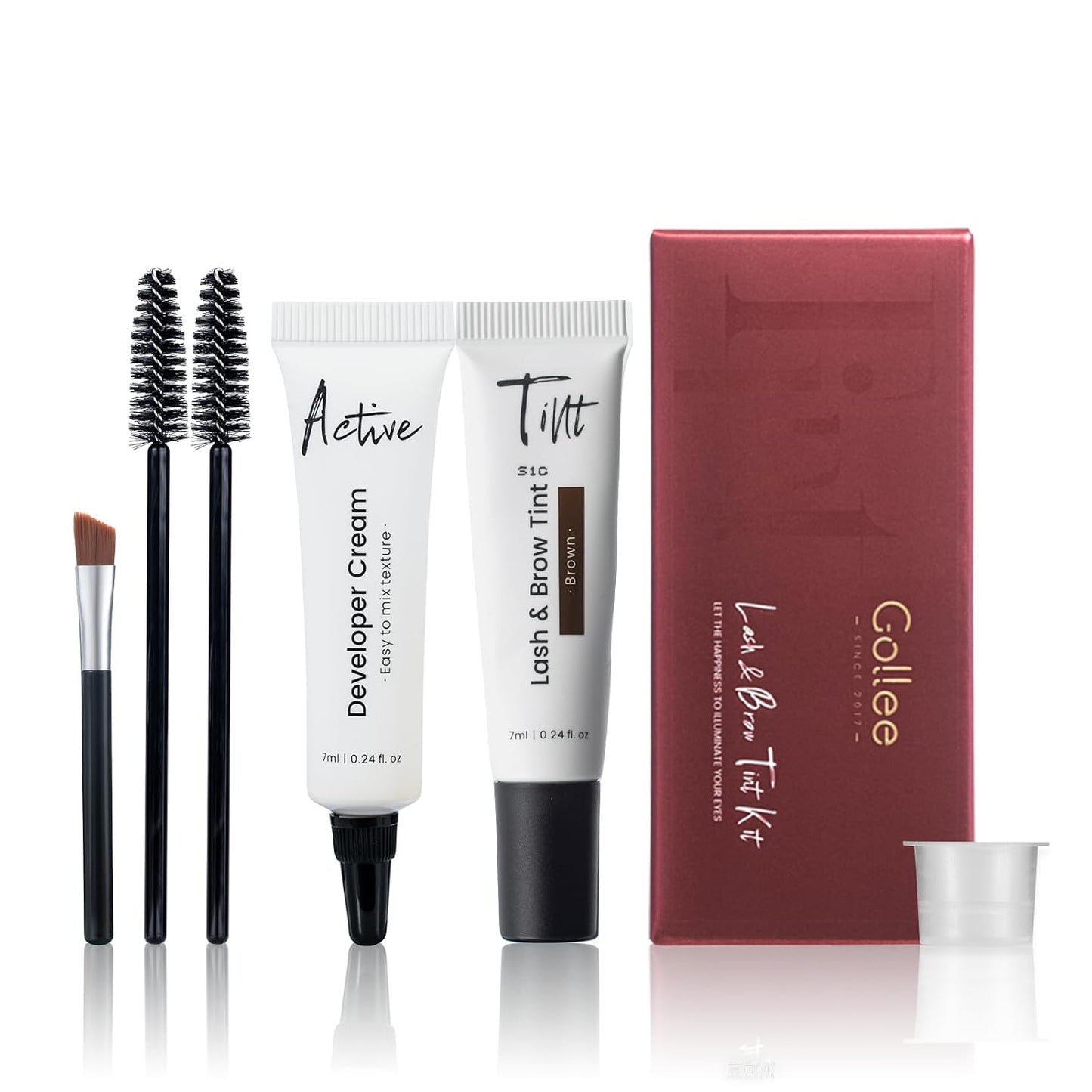 Brown Lash Color Kit - Professional Long-Lasting Brow & Lash Dye for Natural Effects | Easy to Use at Home or Salon