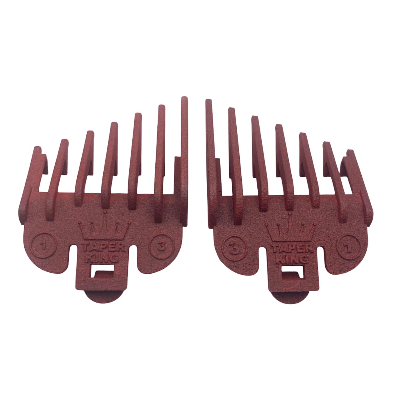 Taper King Clipper Guide Combs - Fool Proof Tapers & Fades at Home! Ruby (#1 to #3) - Compatible with Wahl/Conair Clippers!