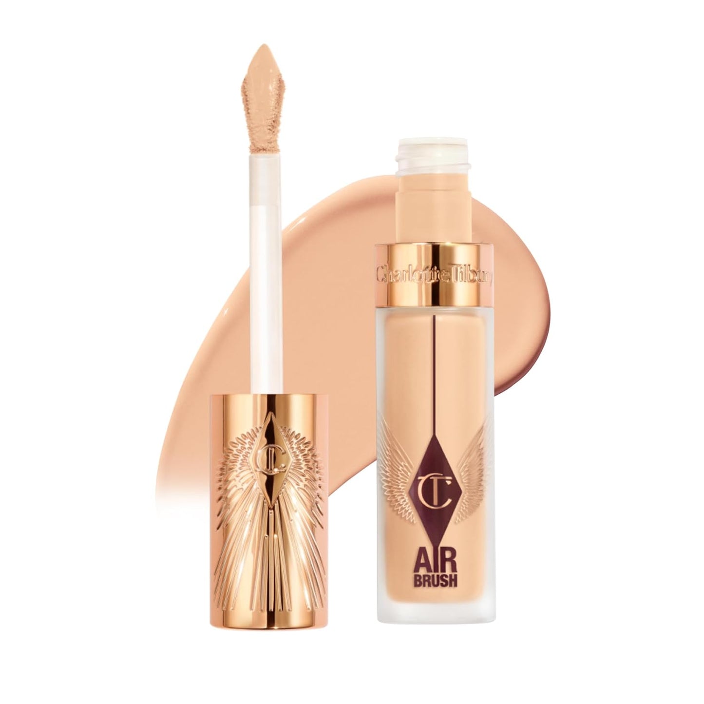 Charlotte Tilbury AIRbrush Flawless Blur Concealer - Longwear, Hydrating, Full Coverage for Dark Circles & Blemishes | Natural Matte Finish