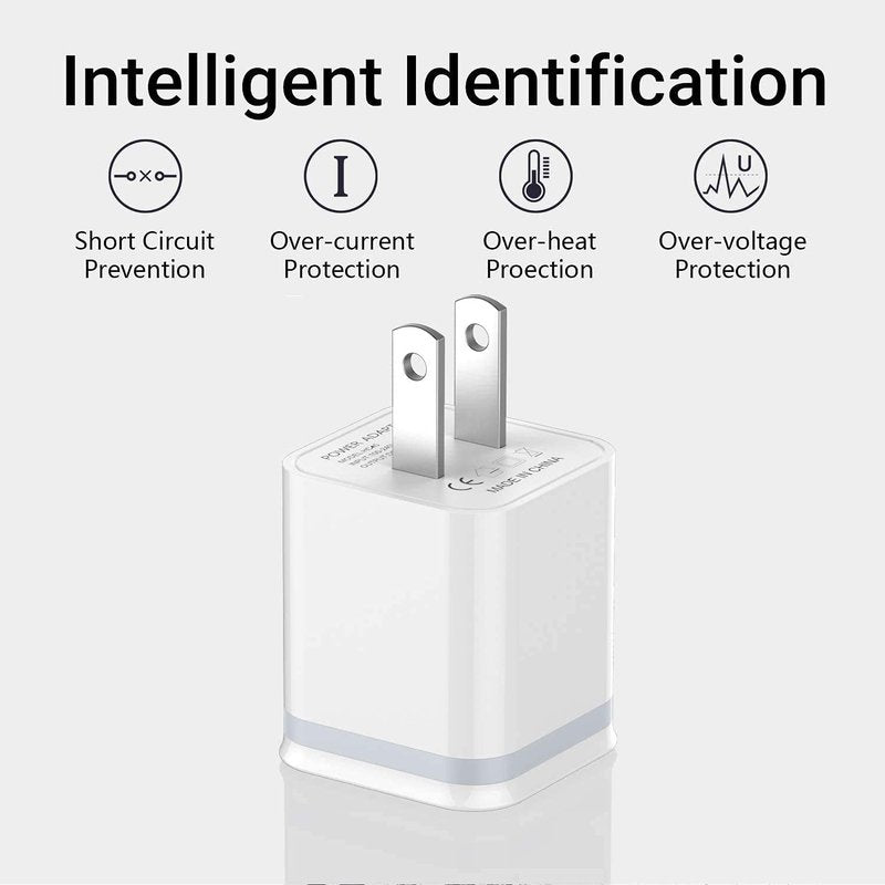 USB Wall Charger, LUOATIP 3-Pack 2.1A 5V Dual Port Cube Power Adapter Plug Block Charging Box Brick for iPhone 14 13 12 11 Pro Max SE XS XR X 8 7 6 6S Plus, Galaxy, LG, Moto, Android Phones