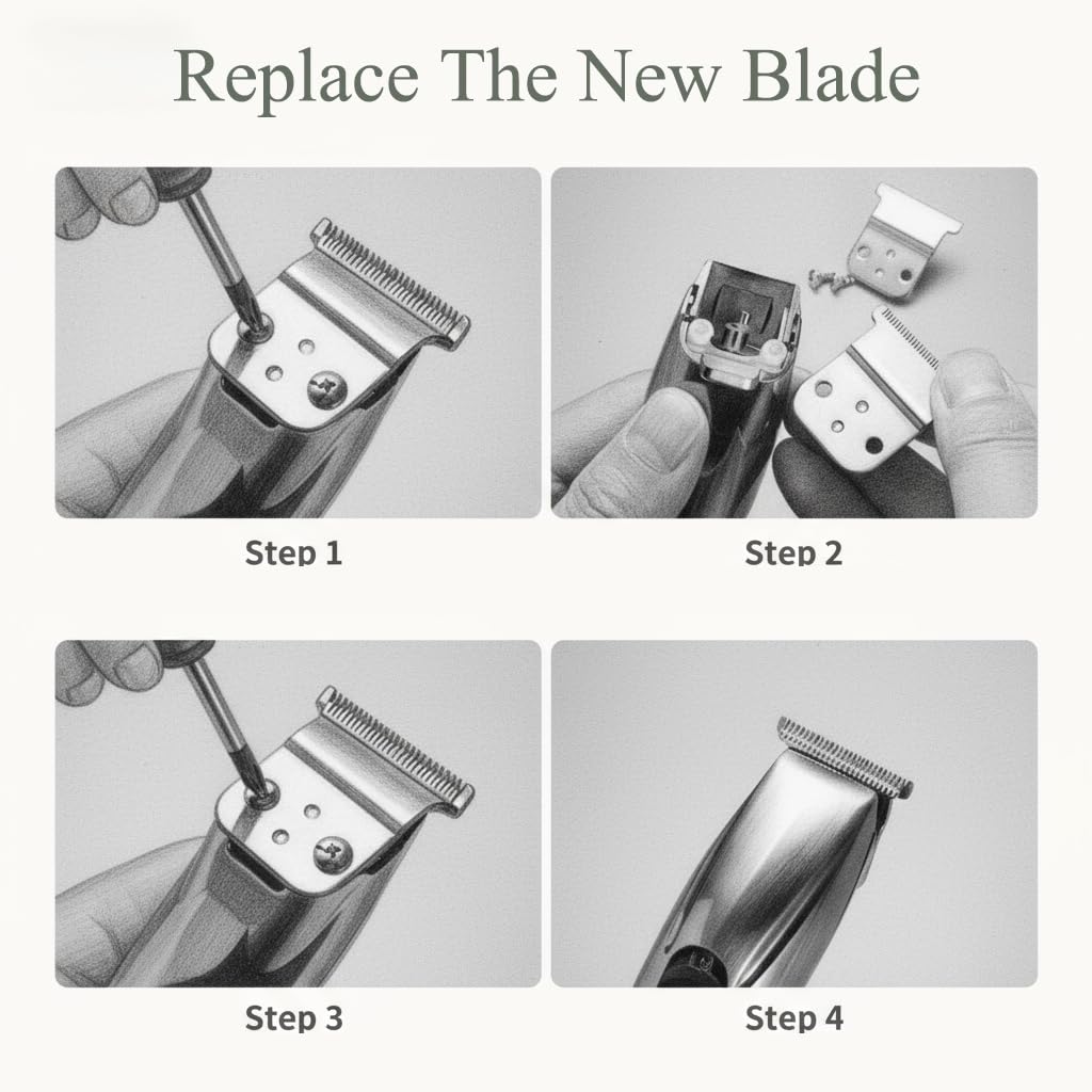 maxeylead Replacement Blade Compatible with Model D-8/7 Slim-Line Pro-Li Cord/Cordless Trimmer Hair Clipper Replacement Blades (Silver)