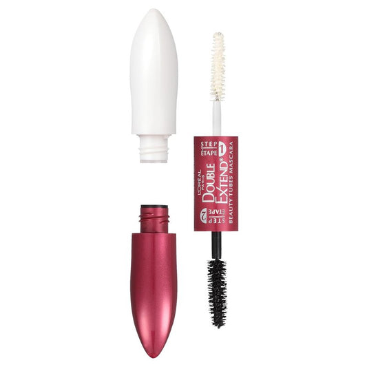 L'Oreal Paris Double Extend Tubing Mascara - Lengthening, Smudgeproof, Black | 2-Step Formula