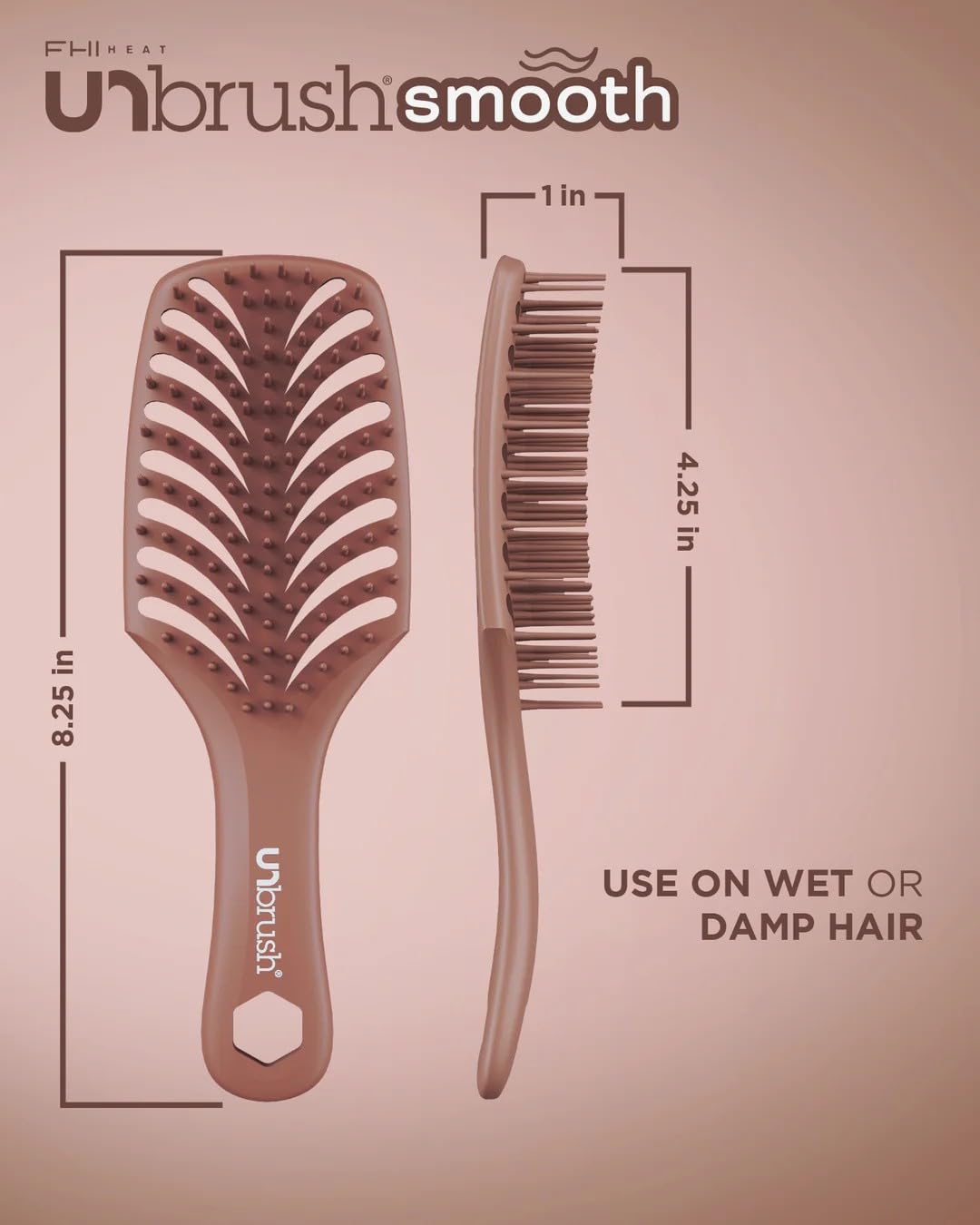 FHI Heat Detangling Smoothing Brush - Heat Resistant for Pain-Free Brushing on All Hair Types