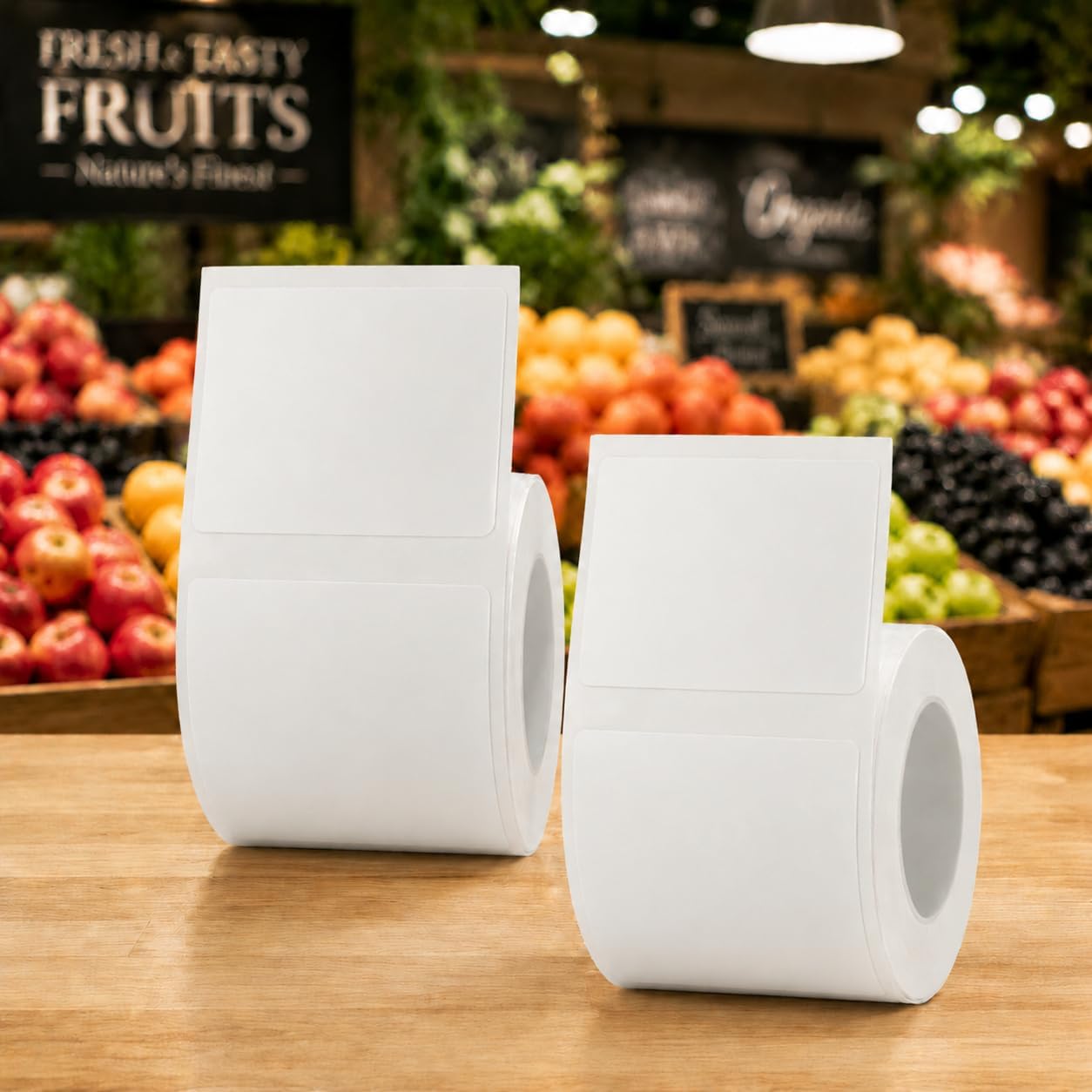 White Square Thermal Label Stickers - 2 Rolls for Phomemo M110 M200 M120 M220 EP210 Printers | 40x30mm
