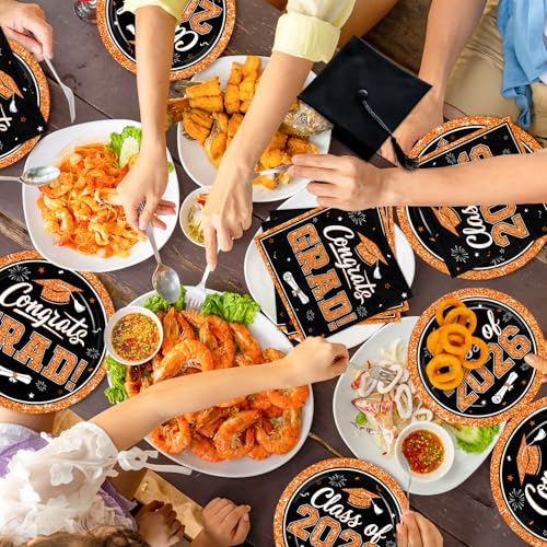 Class of 2026 Graduation Party Plates and Napkins Set for 50