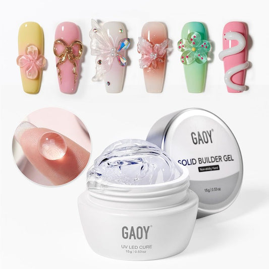 Clear 3D Sculpting Gel for Nail Art - Non-Sticky Hard Builder Gel, 15g for Carving & Molding