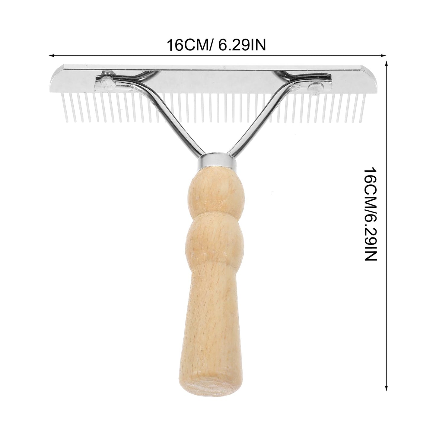 Angoily Horse Nail Rake, Livestock Brush Practical Hair Comb with Wooden Handle Metal Pins, Pet Hairbrush Dog Cat Undercoat Rake Grooming Tool for Cattle Goat Sheep, Cleaning Supply for Removing Mud