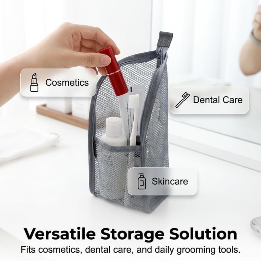 Clear Hanging Toiletry Bag - Waterproof EVA Travel Organizer | Large Capacity, Foldable Design for Men & Women