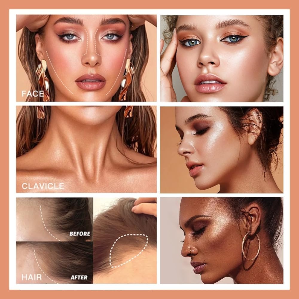 Highly Pigmented Liquid Contour Wand - Built-In Sponge Tip for Sculpted Complexion | Long-Lasting Highlighters & Bronzer