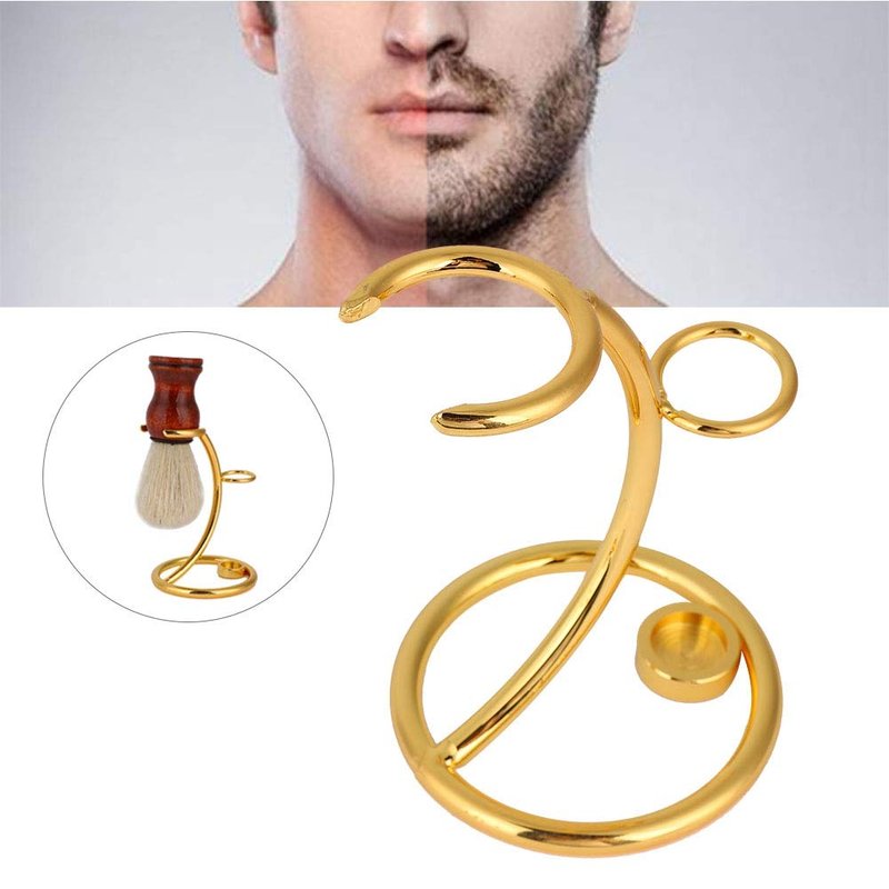 Tmtop Men Shaving Tool Holder Beard Shaver Razor Brush Stand Rack (Gold)