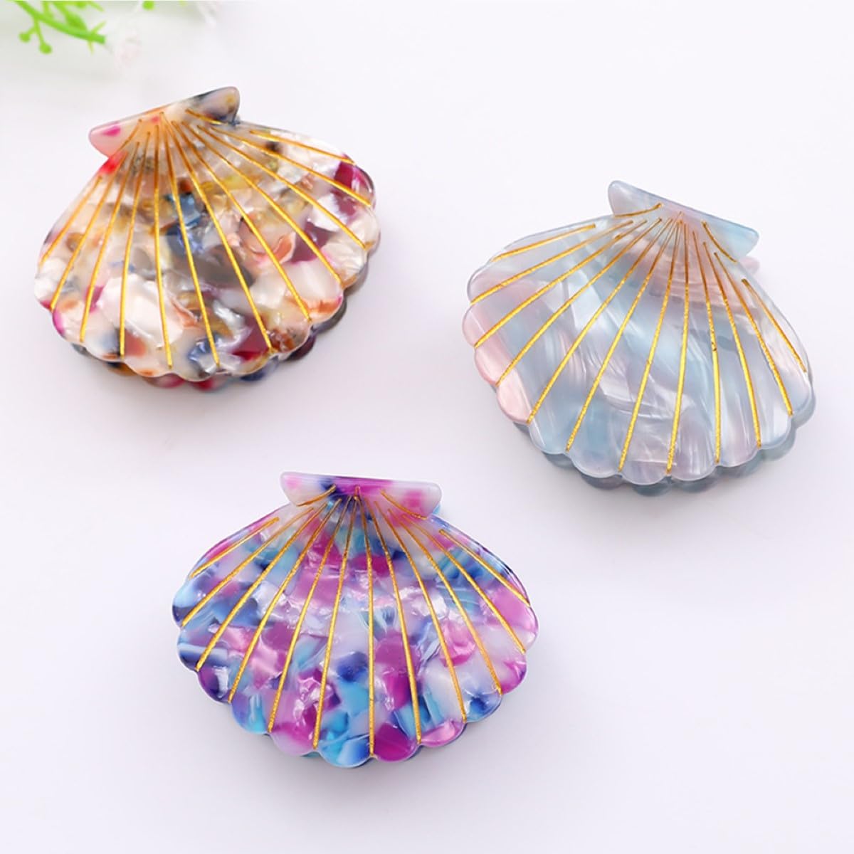 Shell Claw Clip - Acetate Hair Clips for Women | Small Blue Hair Accessory