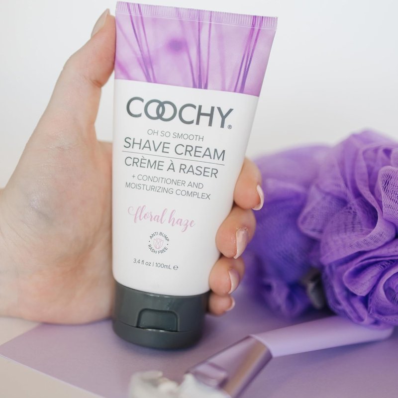 Coochy Shave Cream - Moisturizing Shave Lotion - Gentle Intimate Shaving Cream - For Bikini Area, Underarms, Legs & More - Rash-Free - Floral Haze - 3.4oz - 3 Pack Bundle