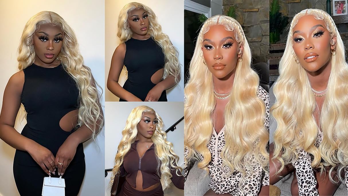 613 Human Hair Bundles Blonde Bundles 26 28 30 Inch Blonde Body Wave Bundle Unprocessed Brazilian Remy Hair Extensions Silky Soft Hair Weave