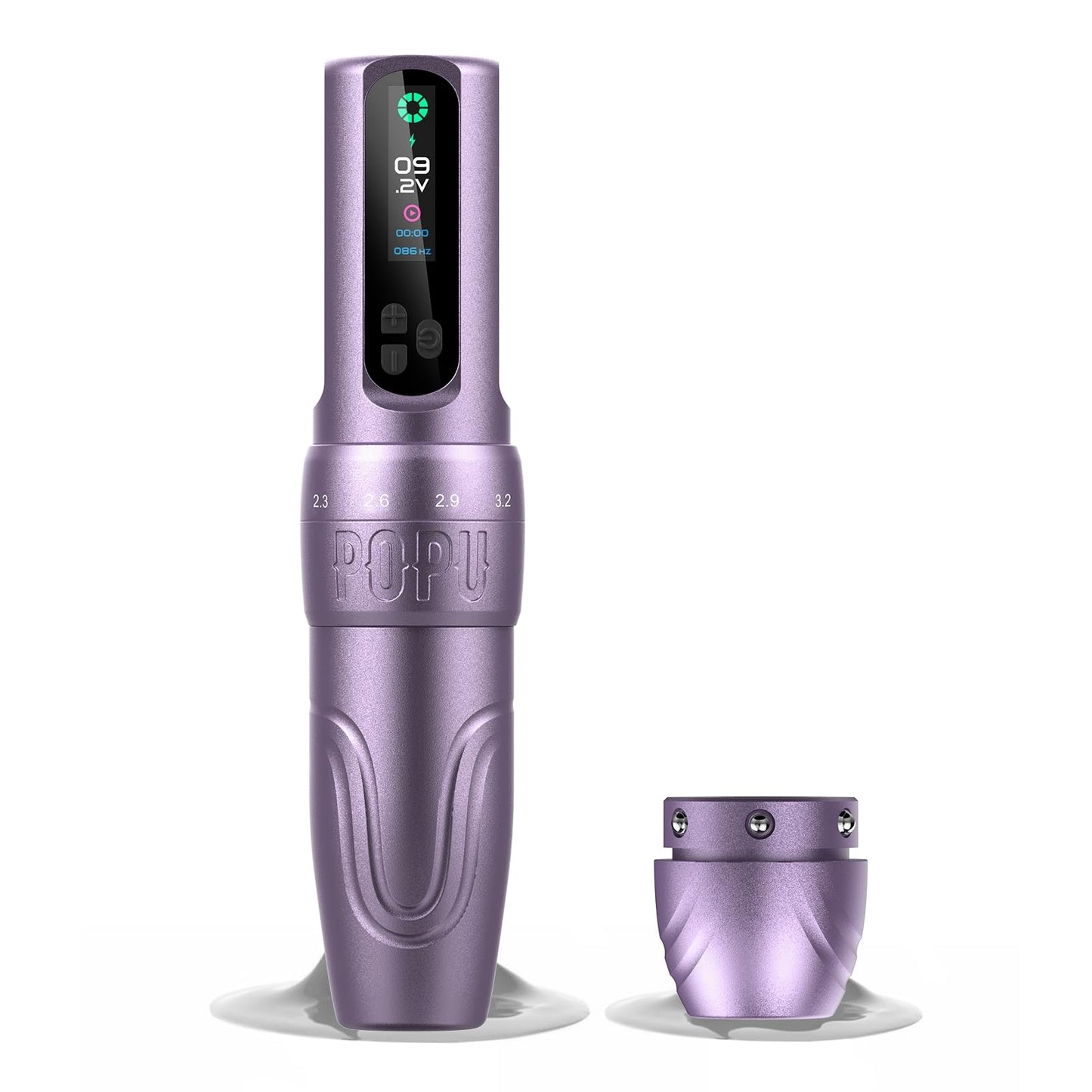 POPUPMU Wireless Tattoo Pen Machine 2.0-3.5mm 6 Adjustable Strokes Brushless Motor Rotary Tattoo Machine 1600mAh with OLED Screen 180g for Tattoo Artist Eyebrows Hair Tattoo Scalp Black(DIVA)