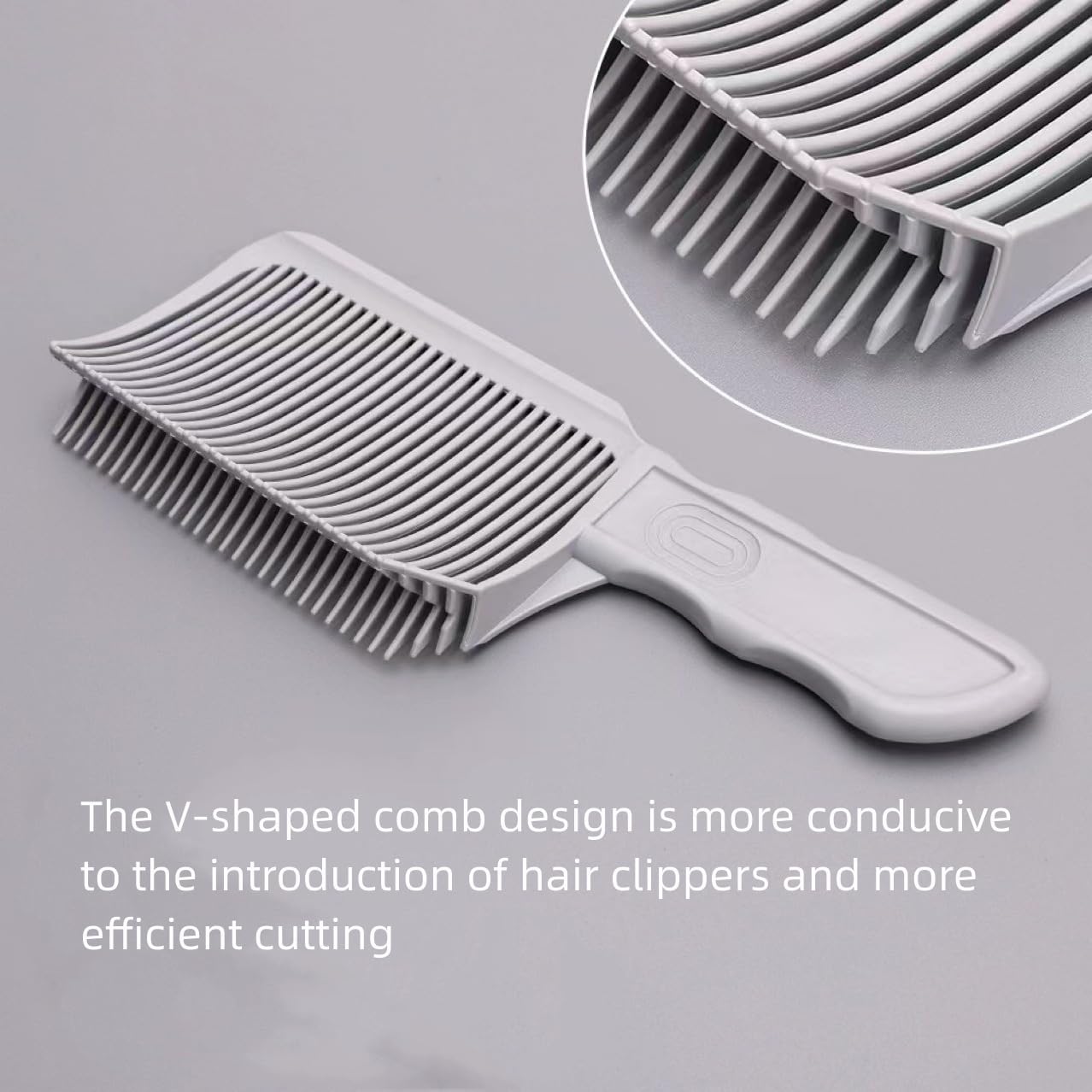 V-Shaped Comb Hair Blending Tool - Professional Fade Comb for Men | Heat Resistant, Grey 1pc