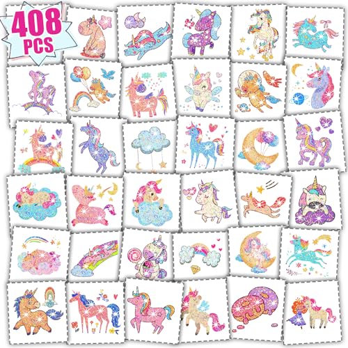 Partywind Glitter Temporary Tattoos for Kids - 204 Styles, Safe & Easy to Apply, Party Favors & Kids Decor