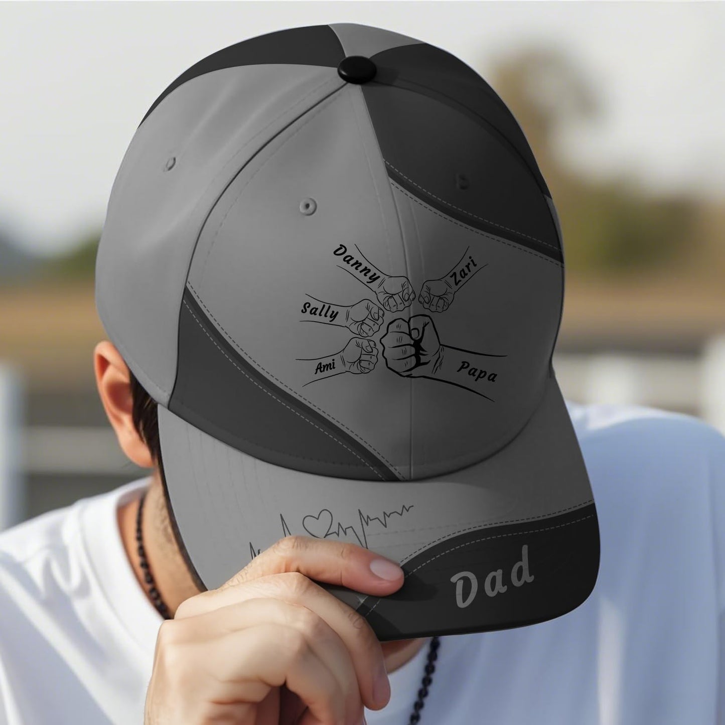 Custom Gifts for Father's Day - Personalized Fist Bump Dad Grandpa Baseball Cap,Dad PaPa Grandpa Husband Hat Gift for Men